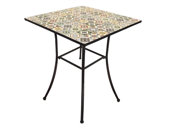 VERDELOOK Mosaico, tavolo quadrato 80x80 cm - flower design