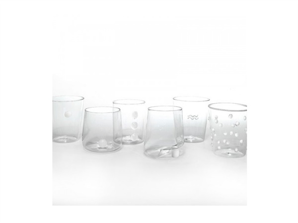 ZAFFERANO S.R.L. Melting pot, set 6 bicchieri assortiti trasparente bianco