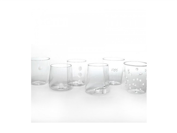 ZAFFERANO Set 6 bicchieri vetro Clear Melting Pot - ⌀ 7 x h 11 cm -  Santincasa | Tutto ciò che ti serve per abbellire casa a prezzi imbattibili