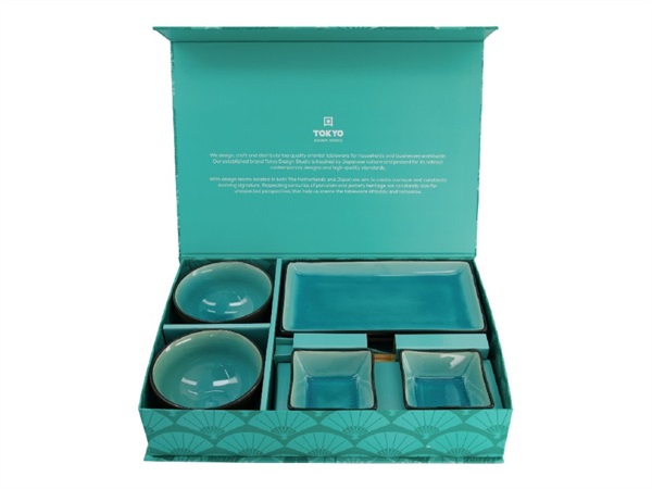 TOKYO DESIGN STUDIO Glassy turquoise, set regalo 8 pezzi