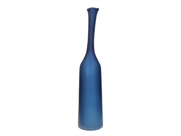 RITUALI DOMESTICI Evanescente blu, vaso bottiglia in vetro Ø 12 x h 55 cm
