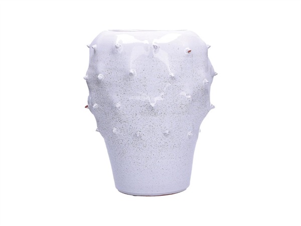 UNITABLE Opuntia bianco, vaso decorativo in terracotta m Ø21xh29 cm