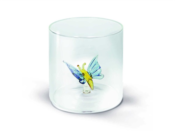 WD LIFESTYLE Bicchiere in vetro 250 ml, farfalla
