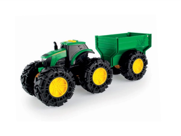 JOHN DEERE KIDS Trattore con rimorchio con luci e suoni