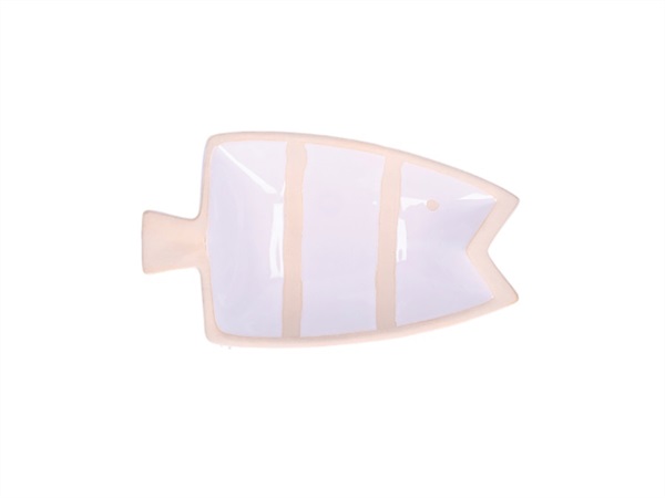 RITUALI DOMESTICI Pelagicoillogico, piatto pesce bianco in stoneware 23,3x14xh4,5 cm