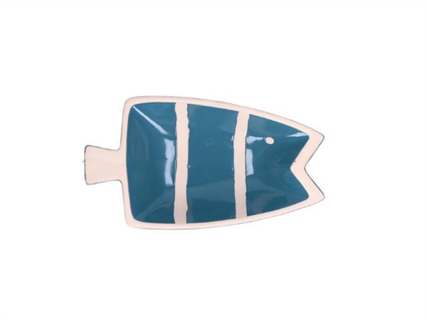 UNITABLE Pelagicoillogico, piatto pesce blu in stoneware 23,3x14xh4,5 cm