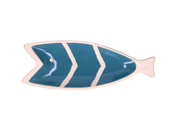 RITUALI DOMESTICI Pelagicoillogico, piatto pesce blu in stoneware 30,5x12,5xh3 cm