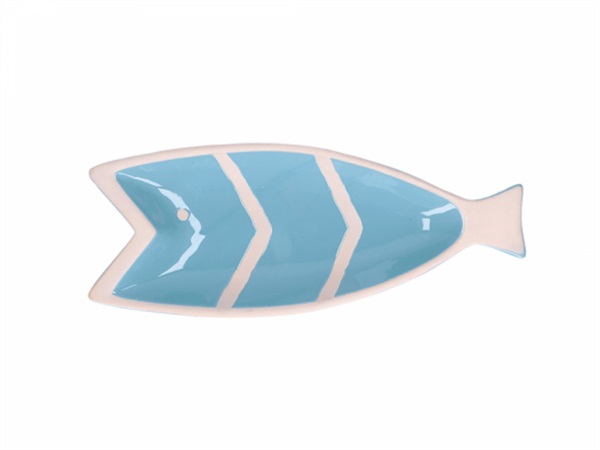 RITUALI DOMESTICI Pelagicoillogico, piatto pesce azzurro in stoneware 30,5x12,5xh3 cm