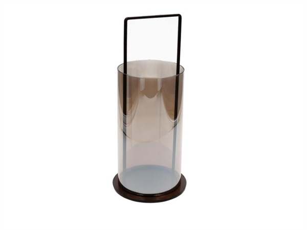 RITUALI DOMESTICI Disera, lanterna in vetro/metallo nero m Ø 15xh35 cm