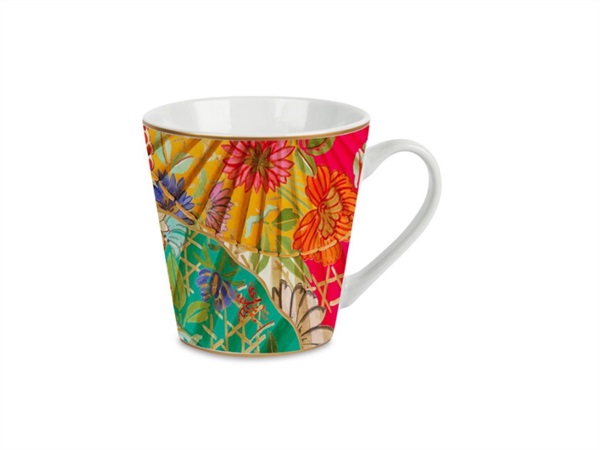 BACI MILANO Ventagli - Mug in porcellana - Ø 9,3 cm, H 10,2 cm