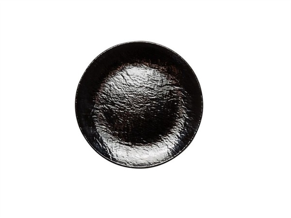 TABLE TOP PORCELLANE SAS Stoneage nero, vassoio melamina tondo Ø 40x4 cm