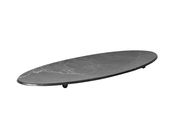 TABLE TOP PORCELLANE SAS Royal Black, vassoio melamina ovale 65x26x3 cm