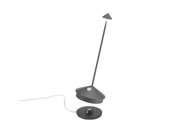 ZAFFERANO S.R.L. Pina pro lampada da tavolo ricaricabile - grigio scuro