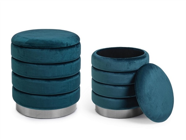 BIZZOTTO SET2 POUF CONTENITORE IN LEGNO NAVYUS - DARINA