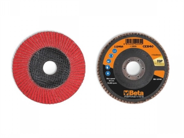 BETA UTENSILI 100 - Dischi lamellari con tela abrasiva ceramicata, supporto in fibra di vetro e lamella singola
