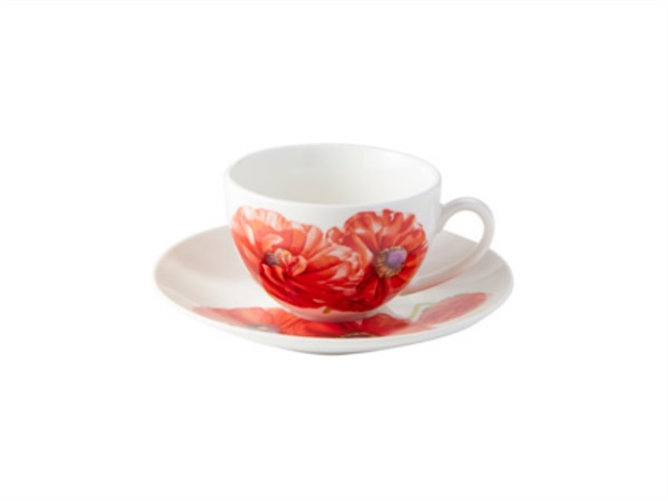 MAXWELL & WILLIAMS Floriade Ranunculus, tazza colazione con piattino 400 ml