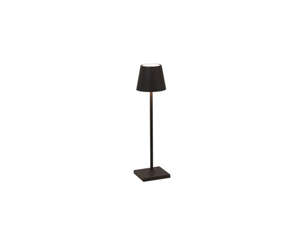 ZAFFERANO S.R.L. Poldina pro micro lampada da tavolo ricaricabile di zafferano - nero opaco