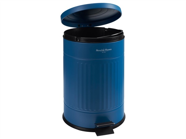 NOVITA' HOME Pattumiera blue opaca 20 lt - in metallo