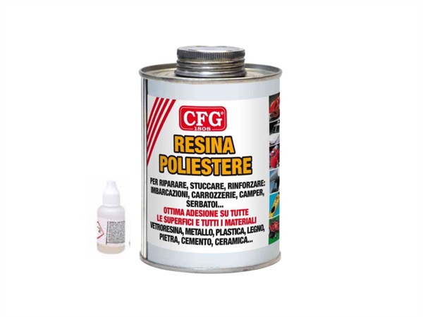 CFG S.P.A. Resina poliestere liquido, con catalizzatore da 20 gr, 500 ml
