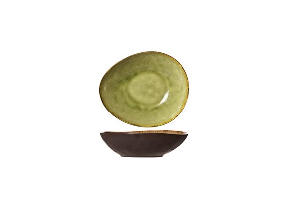 LEONE Cosy&Trendy, Ciotola ovale Mossa verde/marrone 19,5x16,5x5 cm