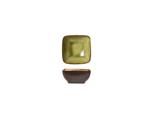 LEONE Cosy&Trendy, Ciotolina quadrata Mossa verde/marrone 8x8x4 cm