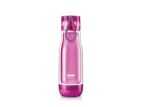 ZOKU Glass Core Bottle, bottiglia termica in vetro 475 ml - viola