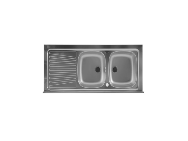 COLAVENE SPA Lavello in acciaio Inox doppia vasca destra, 120x50 cm. COD. 101210