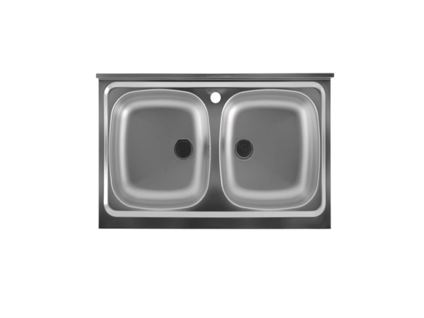 COLAVENE SPA Lavello in acciaio Inox doppia vasca, 80x50 cm. COD. 108100