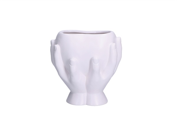 RITUALI DOMESTICI Love, Vaso decorativo cuore bianco in ceramica 16x11xh 14 cm