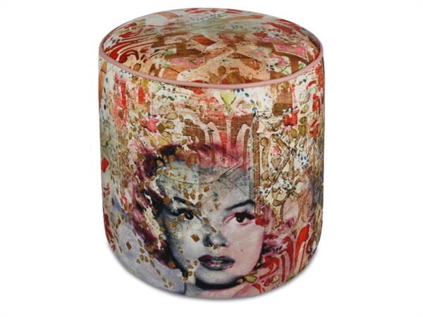 BACI MILANO Baci Milano - Memories Marilyn - Pouf in velluto Ø 45 cm, H 45 cm