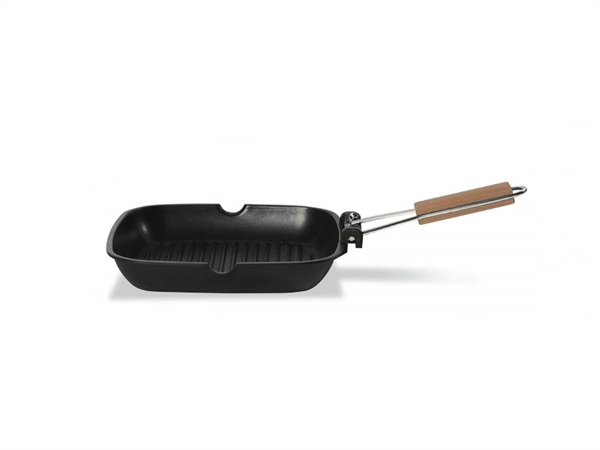 Bistecchiera Suprema Bioceramix® 24x34 cm con manico pieghevole in legno