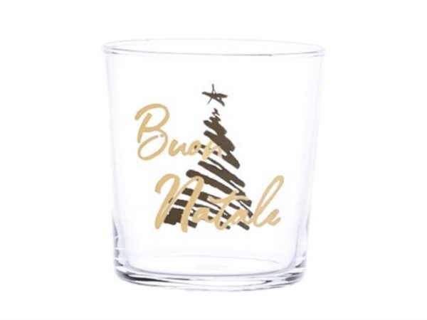 SIMPLE DAY LIVING & LIFESTYLE Bicchiere Albero Buon Natale Oro, 35,5 cl