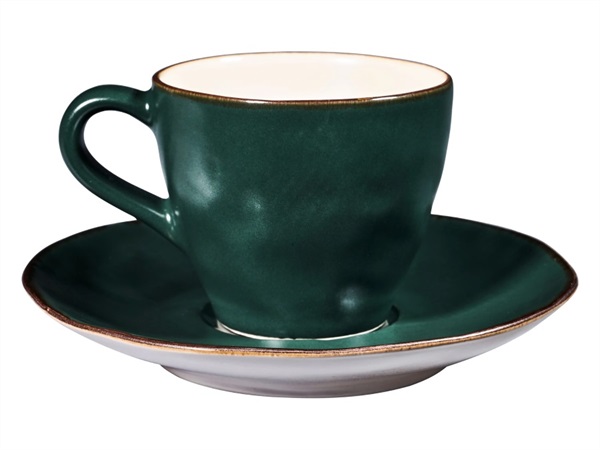 NOVITA' HOME Mediterraneo, Tazzina Caffe con Piattino Verde