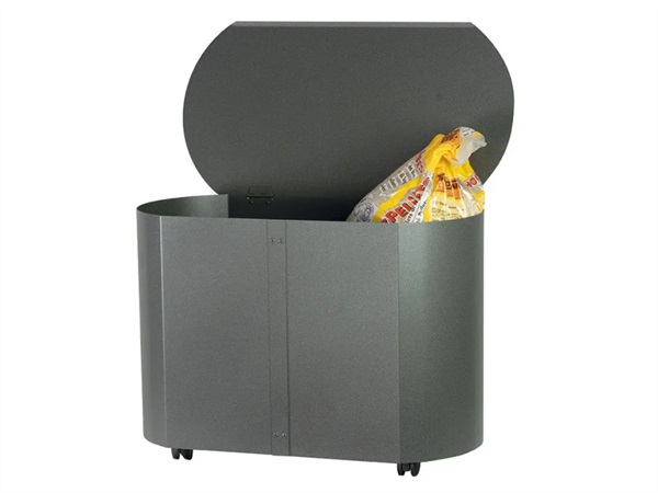 COMEX PRODUCTION S.N.C. Portapellet antracite con coperchio in acciaio verniciato, 49x35x43