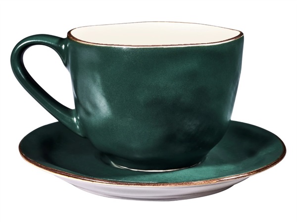 NOVITA' HOME Mediterraneo, Tazza Macchiato con Piattino Verde