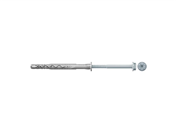 FISCHER Fissaggio prolungato SXRL 10x80 FUS con vite di sicurezza fischer con testa esagonale con rondella flangiata e impronta TX, acciaio zincato