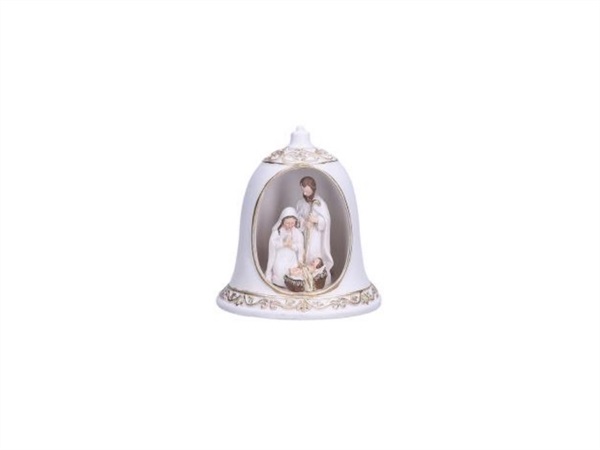 RITUALI DOMESTICI Ennato, natività campana con led Ø8,5 h10 cm