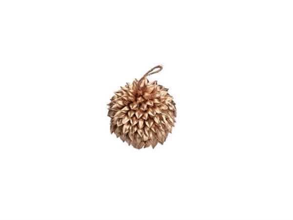 RITUALI DOMESTICI Millepensieridoro, sfera piccola da appendere con petali oro Ø 14 CM