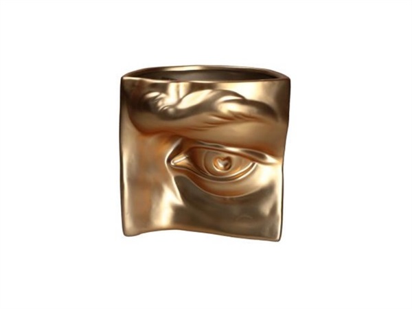 RITUALI DOMESTICI Augusto, vaso decorativo occhio l oro 18,5x14xh18 cm