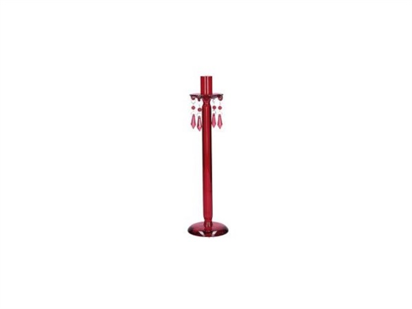 RITUALI DOMESTICI Luminando, candelabro gocce rosso braccio singolo Ø8,5 h33 cm