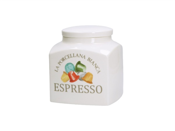 LA PORCELLANA BIANCA Conserva, barattolo espresso 12x12xh16 cm, 1800 cc