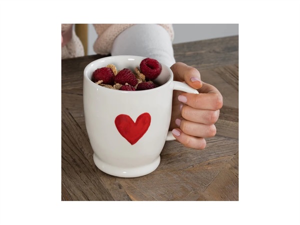 SIMPLE DAY LIVING & LIFESTYLE Mug bianca Cuore Rosso, 510 ml