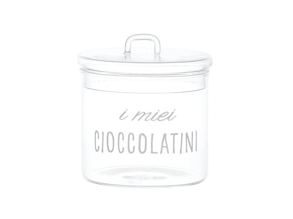 SIMPLE DAY LIVING & LIFESTYLE Barattolo in vetro I Miei Cioccolatini, Ø 12 cm