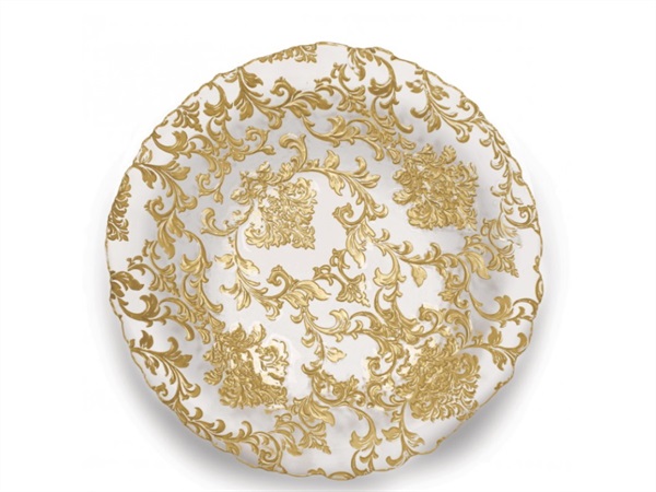 BRANDANI GIFT GROUP S.A.S. Punto oro, centrotavola damasco gold vetro Ø 40 cm