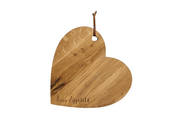 SIMPLE DAY LIVING & LIFESTYLE Tagliere a cuore Buon Appetito, 32x30x1.9cm