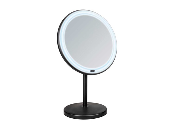WENKO Specchio cosmetico in piedi a LED Onno Black Con funzione touch