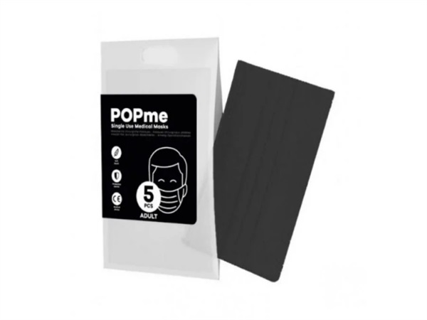 POPME Mascherina chirurgica adulto black - 5 pezzi