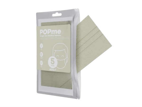 POPME Mascherina chirurgica adulto sage - 5 pezzi