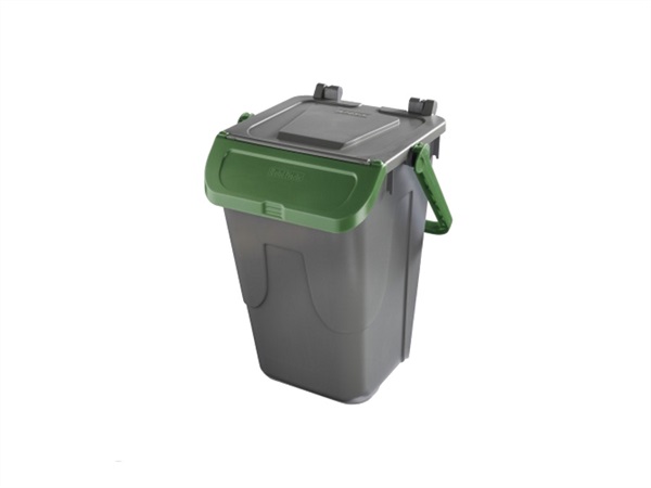 MOBIL PLASTIC Bidone portarifiuti eco-top, grigio e verde, 35 lt