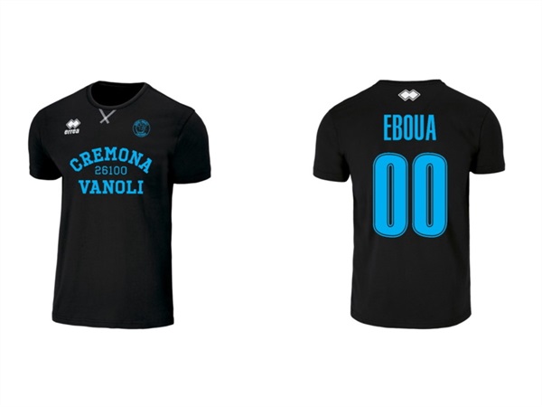 VANOLI BASKET T-SHIRT NERA PROFESSIONAL 2023 - EBOUA # 00